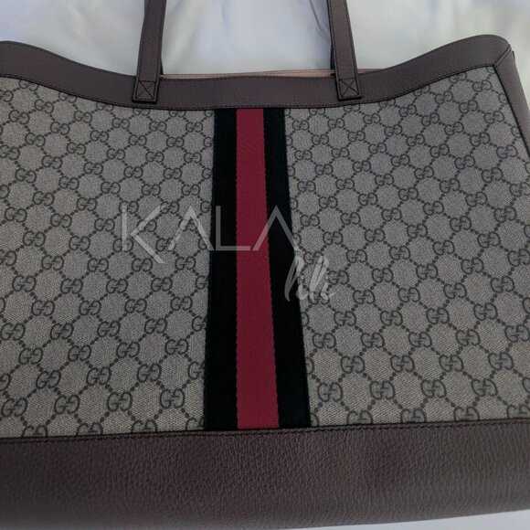 Gucci Brown GG Supreme Ophidia Soft Tote - Picture 2 of 15